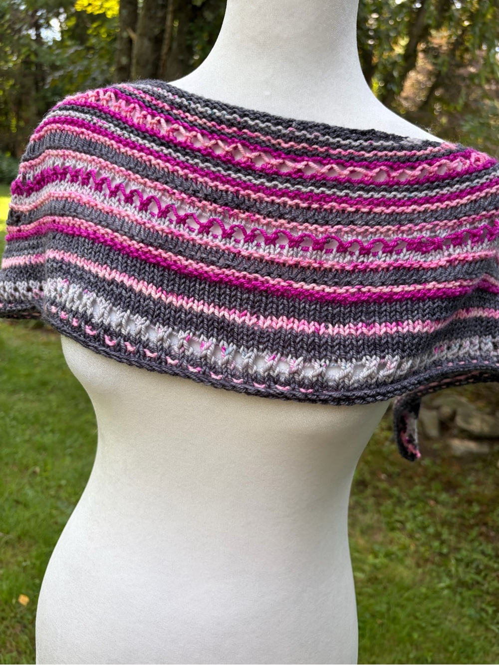 Bespoke Hand Knit Girl’s Shawlette Soft Luxury Merino in “Cupcake Party!”